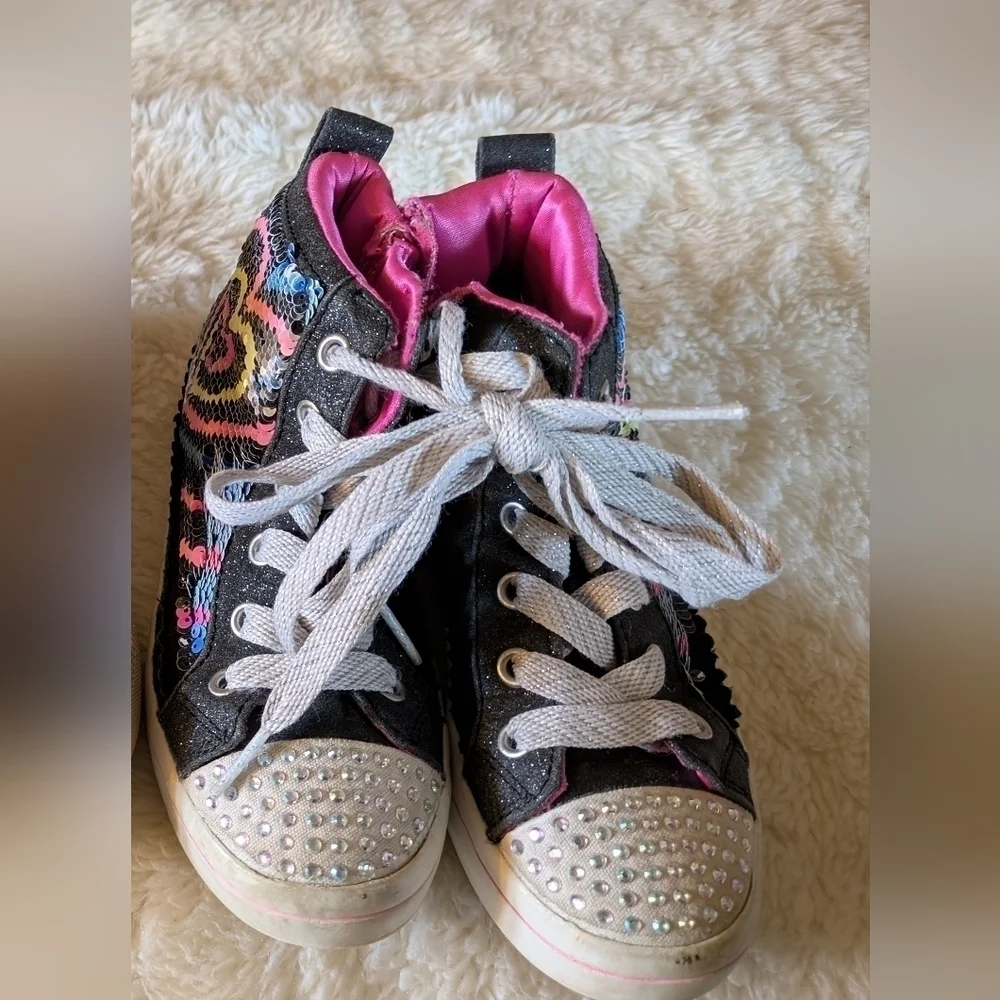 Skechers Sequin Boots Sneakers Girls Sz 12.